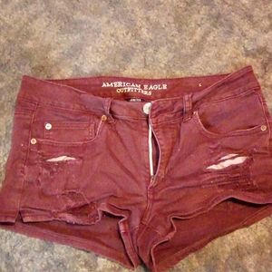 American eagle stretch size 12 maroon shorts